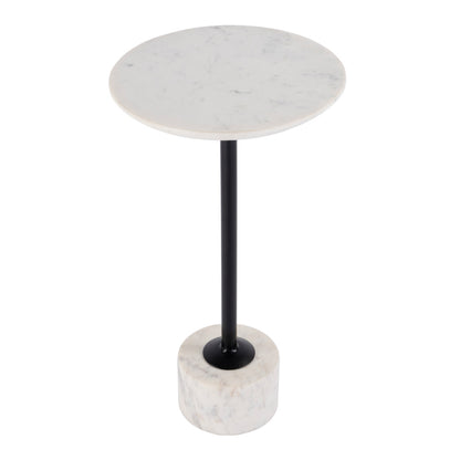 Butler Specialty Company - Graham 13 in. W Round Marble and Iron Side Table, Black and White - 5832389 view 1