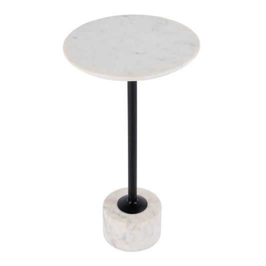 Butler Specialty Company - Graham 13 in. W Round Marble and Iron Side Table, Black and White - 5832389 view 1