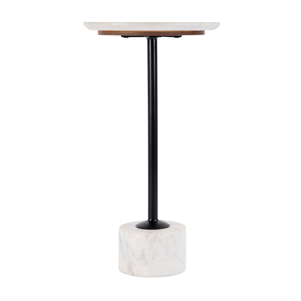 Butler Specialty Company - Graham 13 in. W Round Marble and Iron Side Table, Black and White - 5832389 view 2