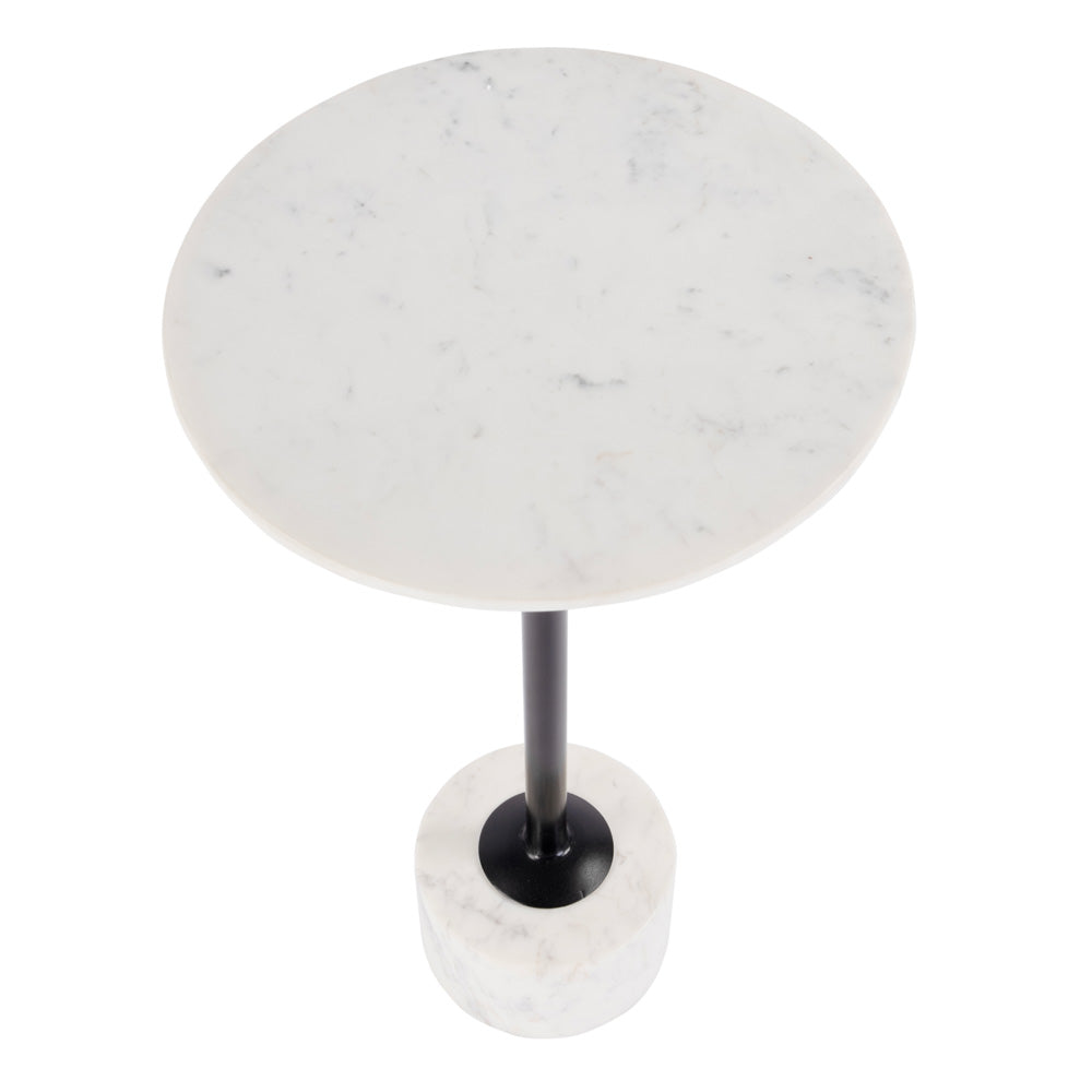 Butler Specialty Company - Graham 13 in. W Round Marble and Iron Side Table, Black and White - 5832389 view 3