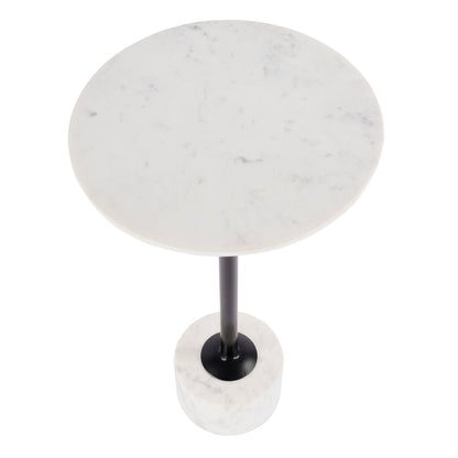 Butler Specialty Company - Graham 13 in. W Round Marble and Iron Side Table, Black and White - 5832389 view 3