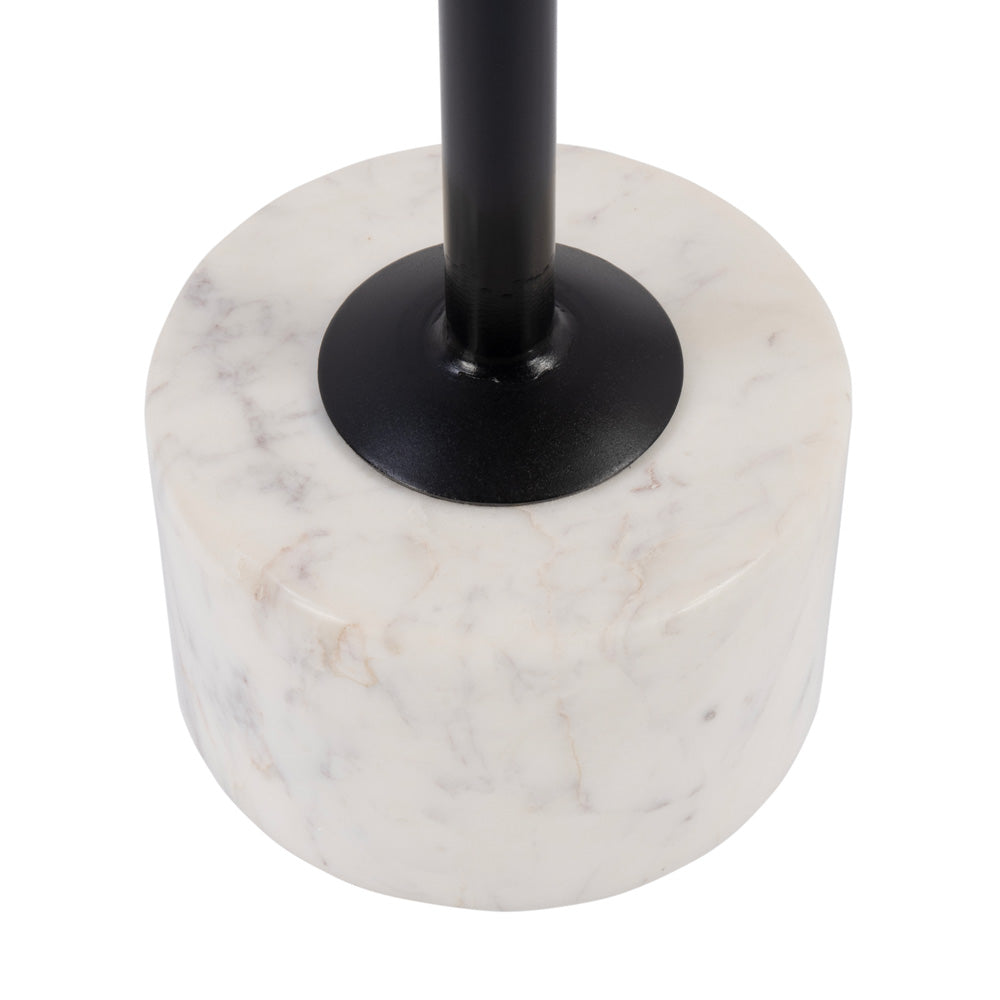 Butler Specialty Company - Graham 13 in. W Round Marble and Iron Side Table, Black and White - 5832389 view 5