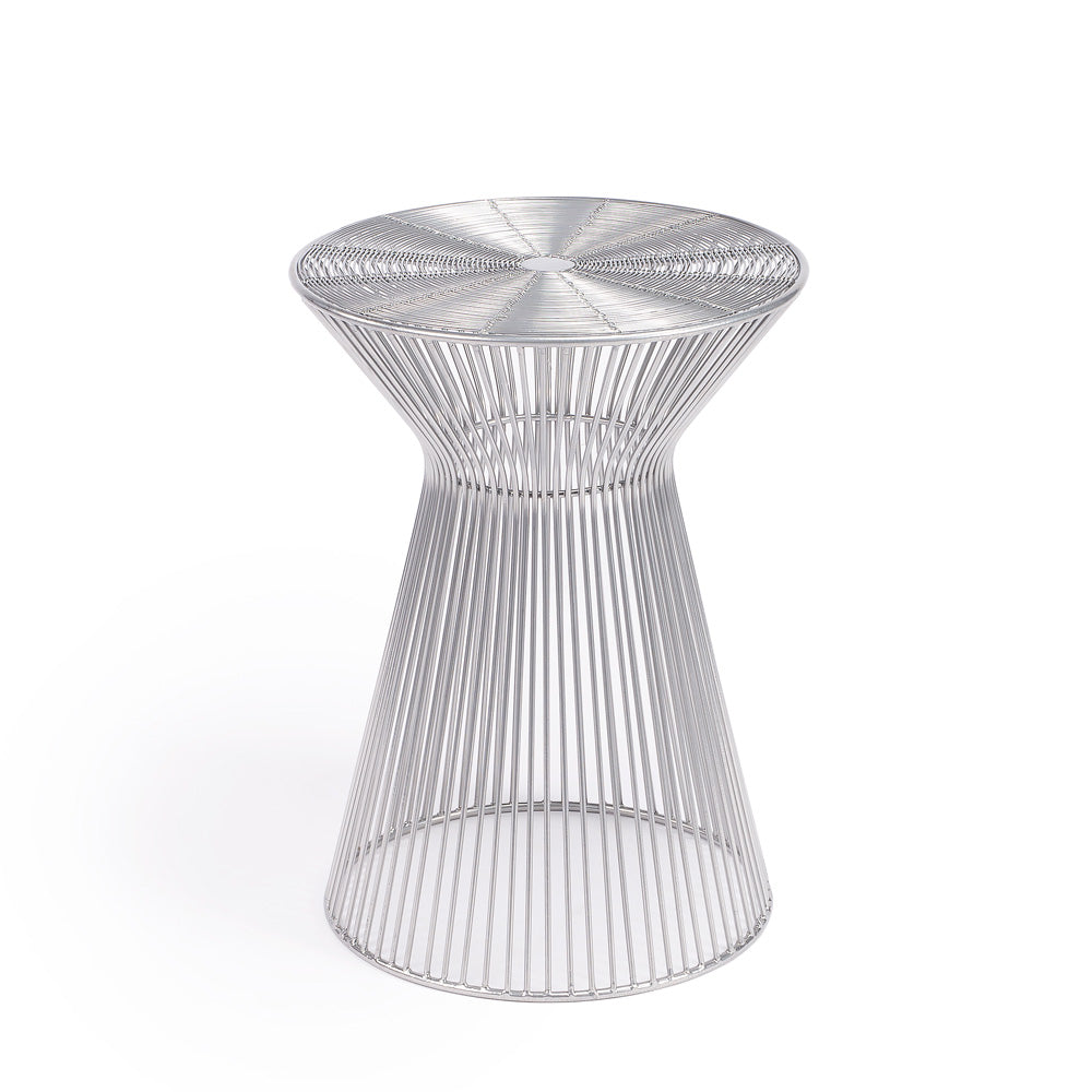 Butler Specialty Company - Greeley 13.25 in. W Round Metal Side Table, Silver - 2896220