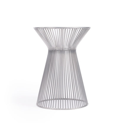 Butler Specialty Company - Greeley 13.25 in. W Round Metal Side Table, Silver - 2896220