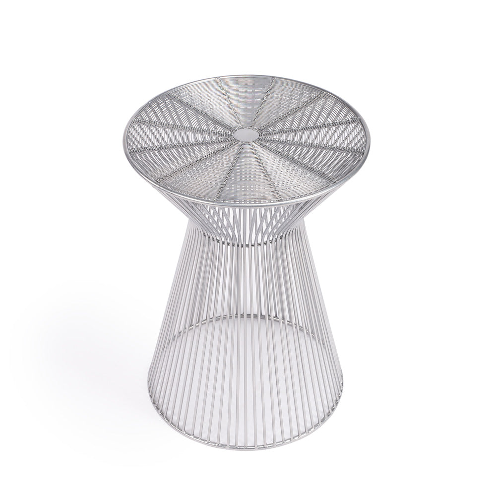 Butler Specialty Company - Greeley 13.25 in. W Round Metal Side Table, Silver - 2896220