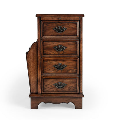 Butler Specialty Company - Gregory 14.5 in. W Rectangular Wood Enclosed Storage Side Table with Magazine Holder, Medium Brown - 7038001