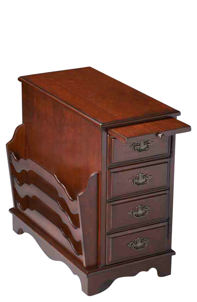 Butler Specialty Company - Gregory 14.5 in. W Rectangular Wood Enclosed Storage Side Table with Magazine Holder, Dark Brown - 7038024