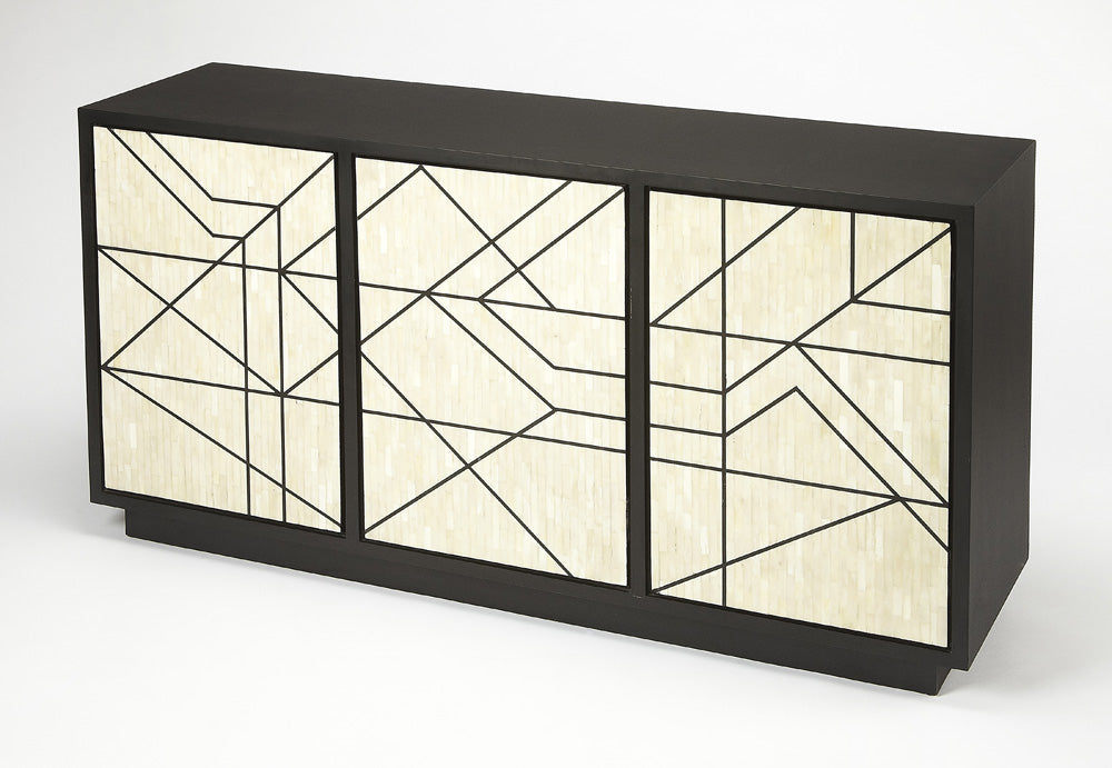 Butler Specialty Company - Greta 59 in. W Rectangular Bone Inlay & Wood Sideboard with 3 Doors and 3 Interior Shelves, Multi-Color - 5248318