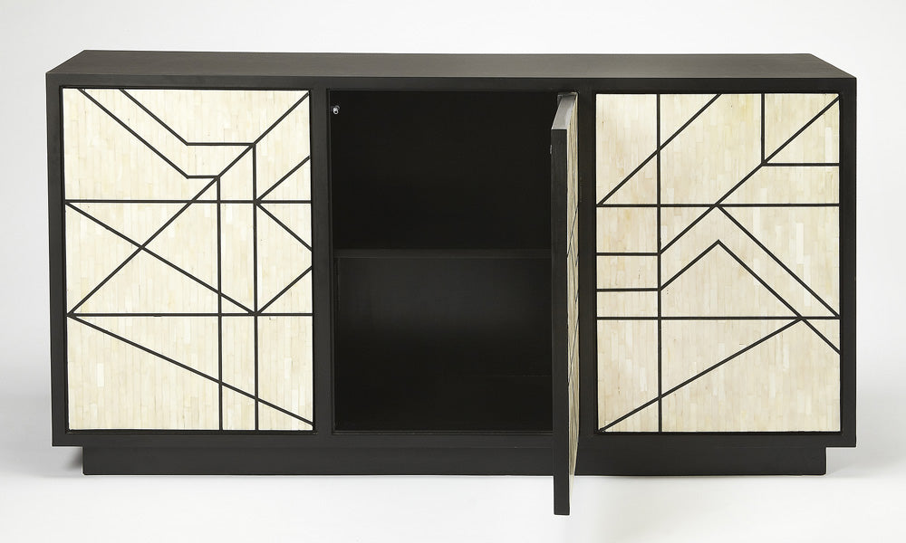 Butler Specialty Company - Greta 59 in. W Rectangular Bone Inlay & Wood Sideboard with 3 Doors and 3 Interior Shelves, Multi-Color - 5248318