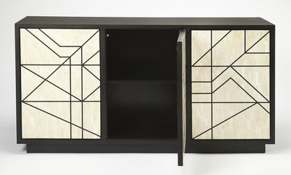 Butler Specialty Company - Greta 59 in. W Rectangular Bone Inlay & Wood Sideboard with 3 Doors and 3 Interior Shelves, Multi-Color - 5248318