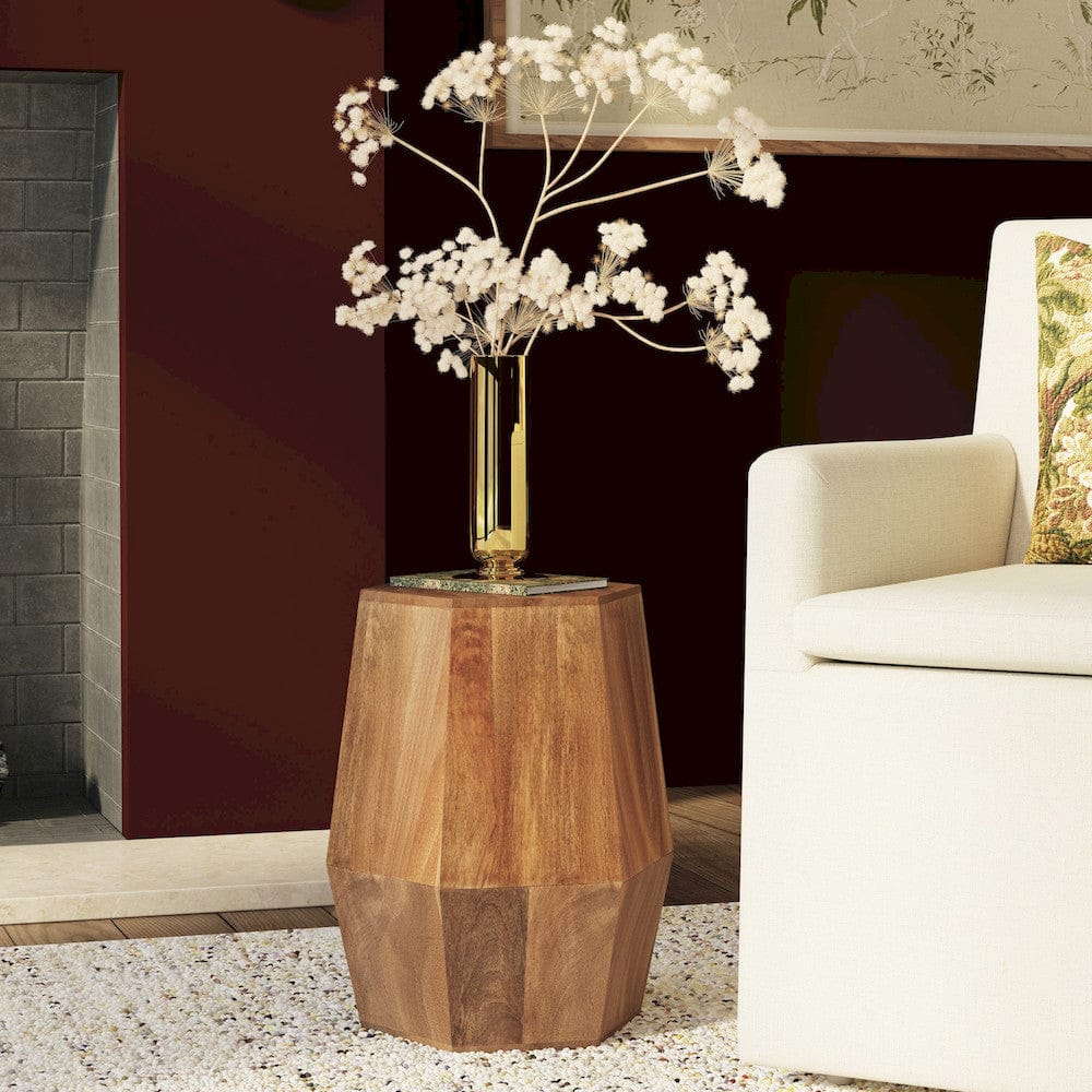 Butler Specialty Company - Gulchatai 15 in. W Hexagon Wood Side Table, Natural Wood - 5453312 view 7