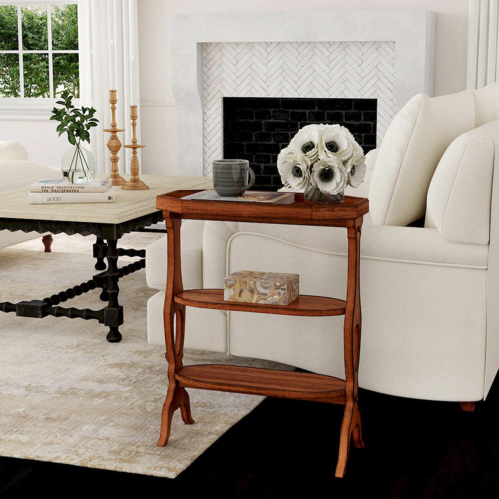 Butler Specialty Company - Hadley 22 in. W Octagonal Wood 3 Tier Side Table, Medium Brown - 2330101 view 6