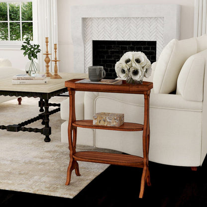 Butler Specialty Company - Hadley 22 in. W Octagonal Wood 3 Tier Side Table, Medium Brown - 2330101 view 6