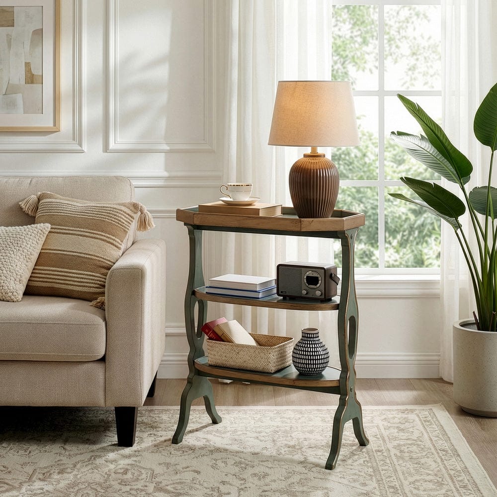 Butler Specialty Company - Hadley 22 in. W Octagonal Wood 3 Tier Side Table, Pastel Green - 2330482 view 2