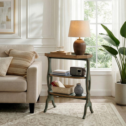 Butler Specialty Company - Hadley 22 in. W Octagonal Wood 3 Tier Side Table, Pastel Green - 2330482 view 2