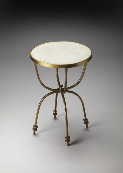 Butler Specialty Company - Hager 16 in. W Round Marble & Metal Side Table, Multi-Color - 2877025