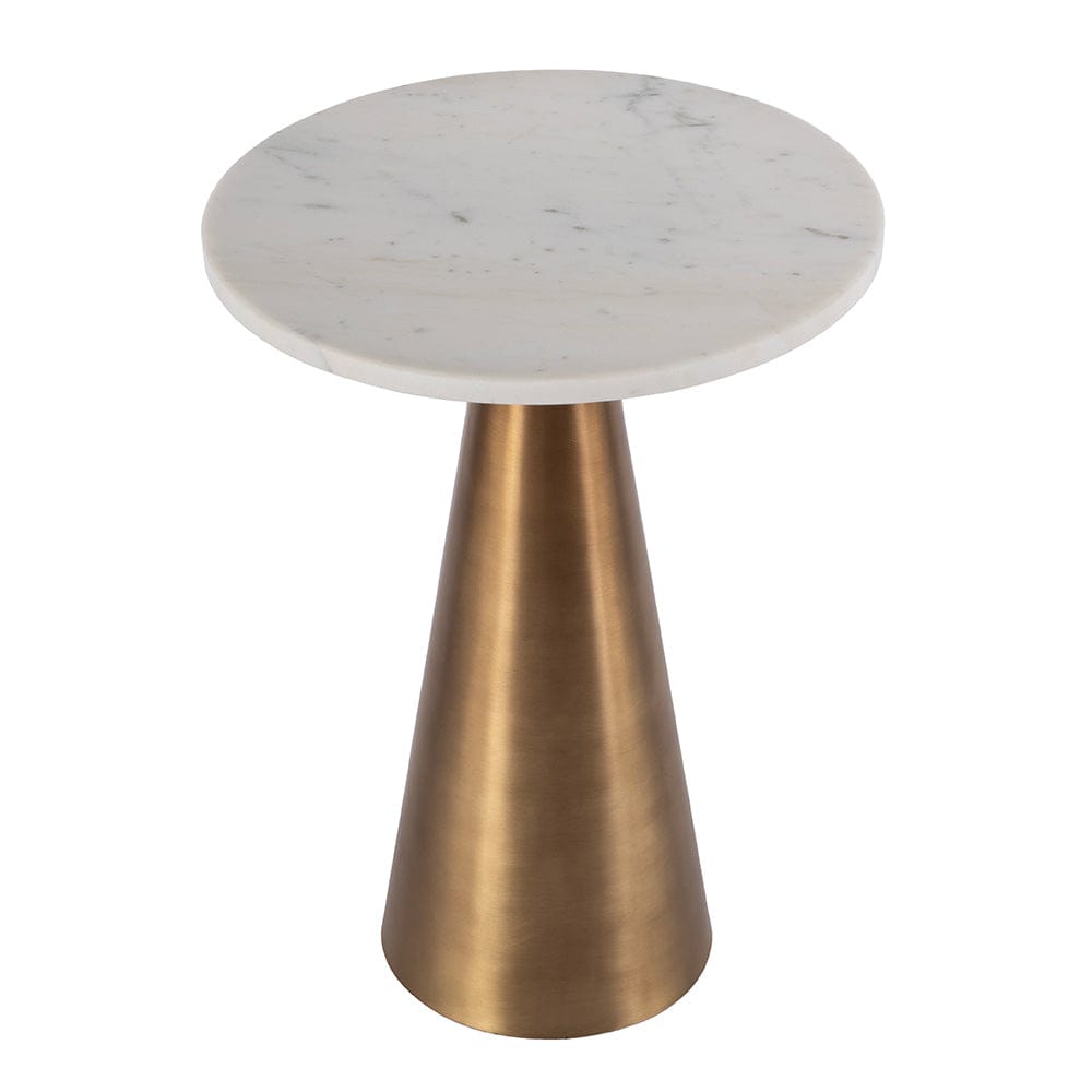 Butler Specialty Company - Hallie 15 in. W Round Marble and Metal Side Table, Antique Gold - 5840226 View 1
