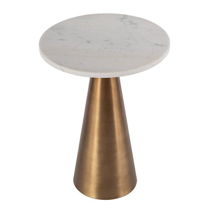 Butler Specialty Company - Hallie 15 in. W Round Marble and Metal Side Table, Antique Gold - 5840226 View 1