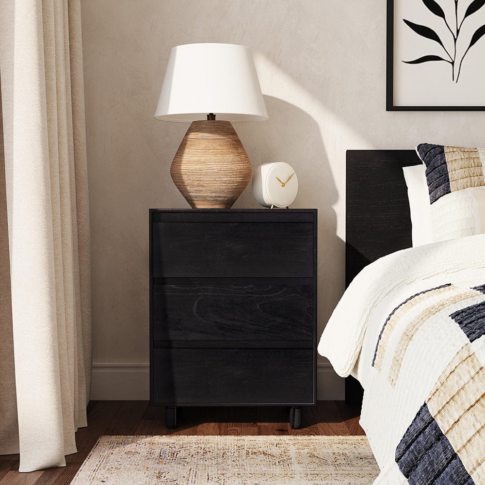 Butler Specialty Company - Halmstad 22 in. W Rectangular Wood Panel 3 Drawer Narrow Nightstand, Black - 5767498 View 6