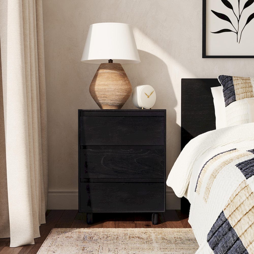 Butler Specialty Company - Halmstad 22 in. W Rectangular Wood Panel 3 Drawer Narrow Nightstand, Black - 5767498 view 7