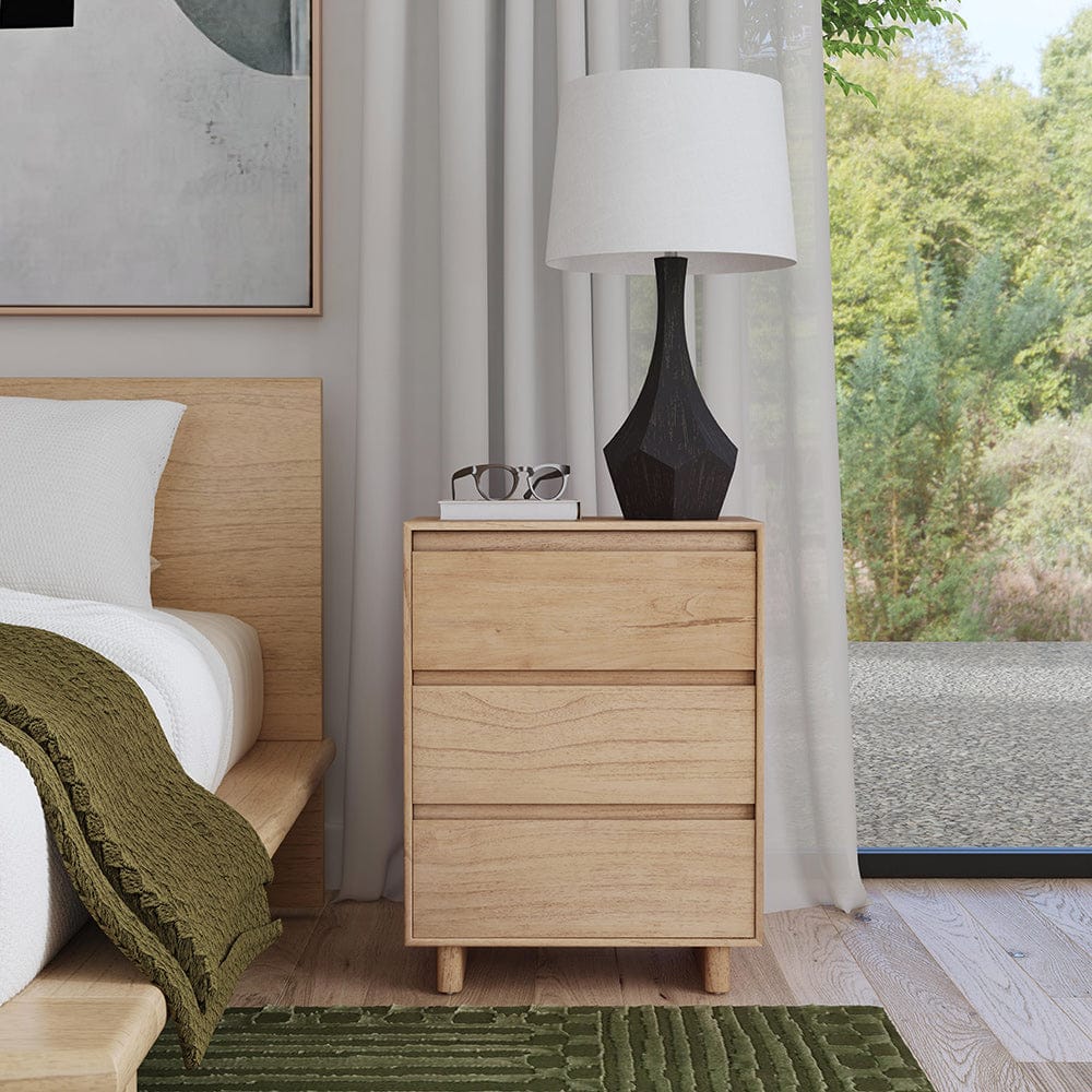 Butler Specialty Company - Halmstad 22 in. W Wood Panel 3 Drawer Narrow Nightstand, Light Brown - 5767488 View 6