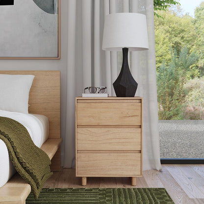 Butler Specialty Company - Halmstad 22 in. W Wood Panel 3 Drawer Narrow Nightstand, Light Brown - 5767488 View 6