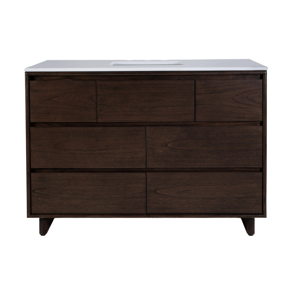 Butler Specialty Company - Halmstad 48 in. W Rectangular Wood Single Sink 6 Drawer Vanity Set, Brown - 6268497 view 2