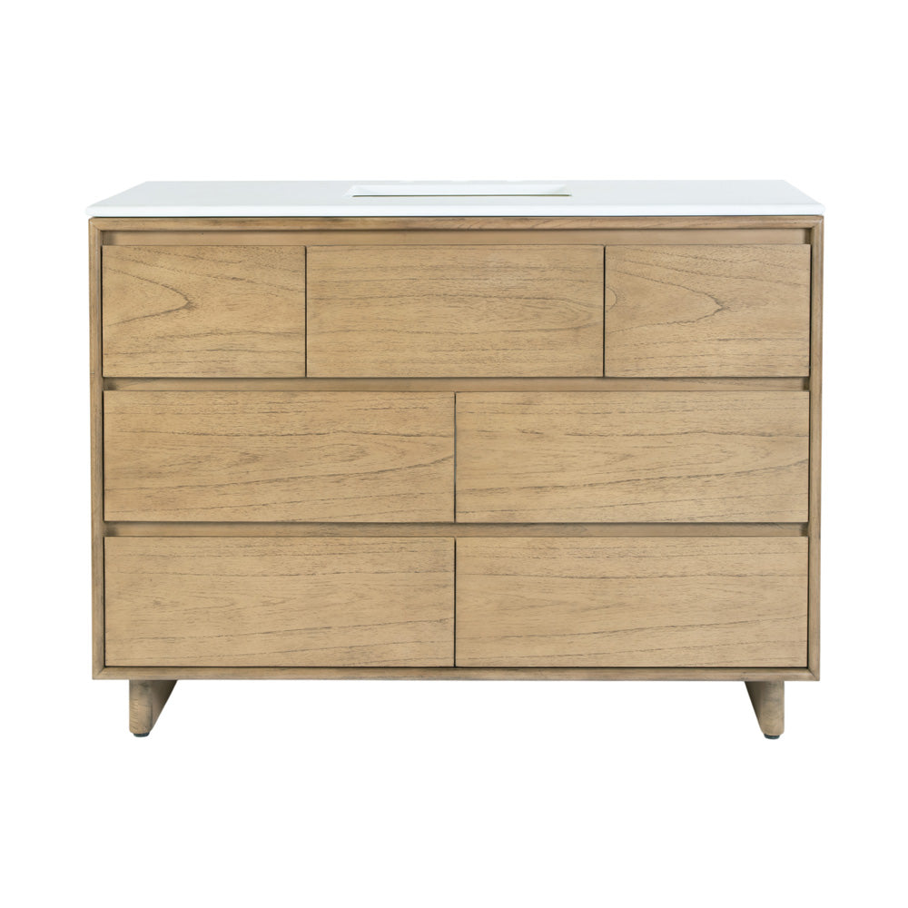 Butler Specialty Company - Halmstad 48 in. W Rectangular Wood Single Sink 6 Drawer Vanity Set, Light Brown - 6268488 view 2