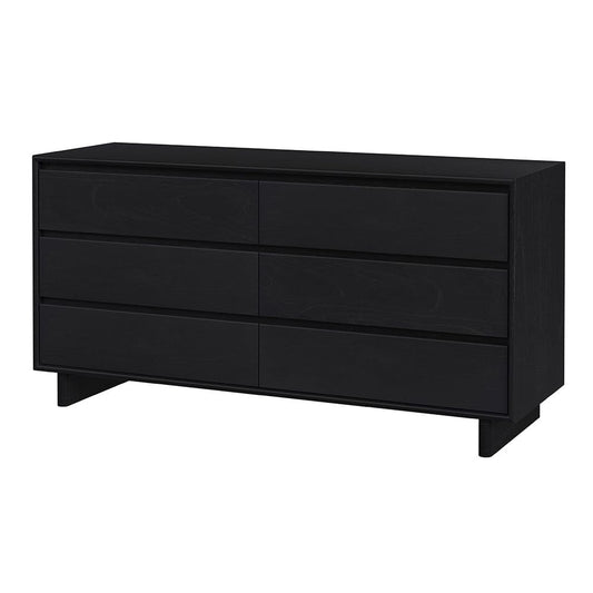 Butler Specialty Company - Halmstad 62 in. W Rectangular Wood Panel 6 Drawer Dresser w Soft Close Drawers, Black - 5766498 View 1