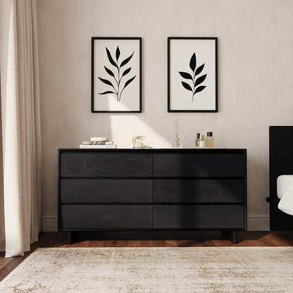 Butler Specialty Company - Halmstad 62 in. W Rectangular Wood Panel 6 Drawer Dresser w Soft Close Drawers, Black - 5766498 View 6