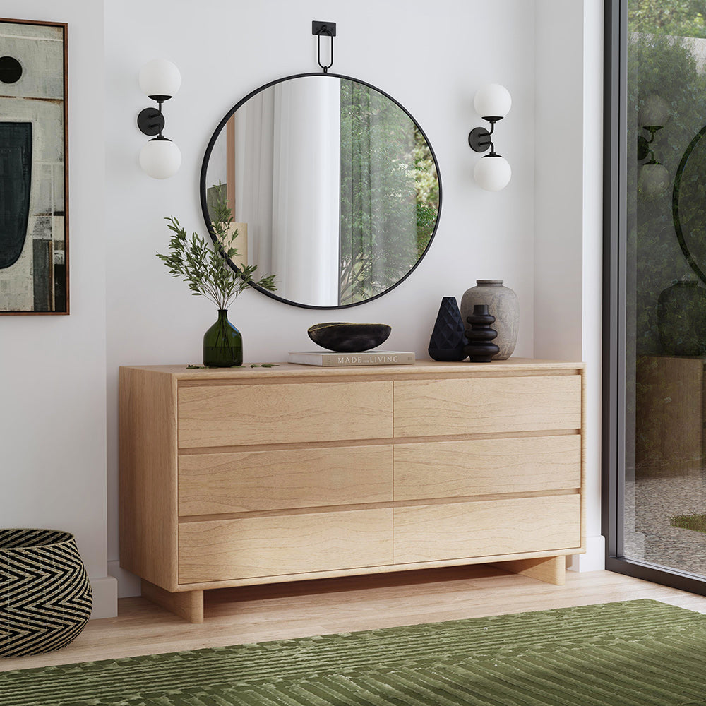 Butler Specialty Company - Halmstad 62 in. W Rectangular Wood Panel 6 Drawer Dresser w Soft Close Drawers, Light Brown - 5766488 View 6