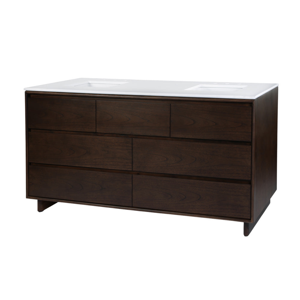 Butler Specialty Company - Halmstad 72 in. W Rectangular Wood Double Sink 5 Drawer Vanity Set, Brown - 6270497 view 1