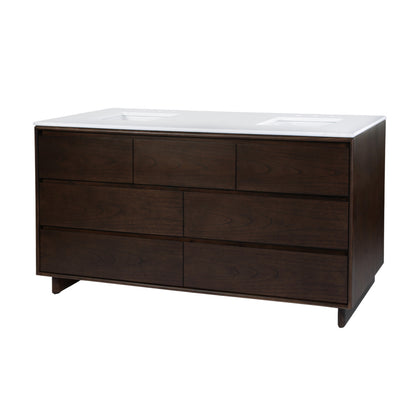 Butler Specialty Company - Halmstad 72 in. W Rectangular Wood Double Sink 5 Drawer Vanity Set, Brown - 6270497 view 1