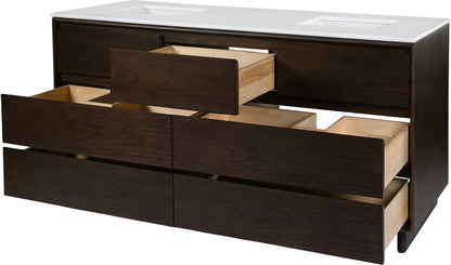 Butler Specialty Company - Halmstad 72 in. W Rectangular Wood Double Sink 5 Drawer Vanity Set, Brown - 6270497 view 3