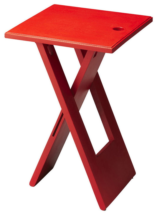Butler Specialty Company - Hammond 11.75 in. W Square Wood Folding Side Table, Red - 2259293