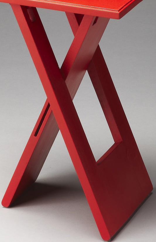 Butler Specialty Company - Hammond 11.75 in. W Square Wood Folding Side Table, Red - 2259293