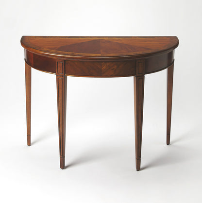 Butler Specialty Company - Hampton 36 in. W Demilune Wood Console Table, Medium Brown - 1533101