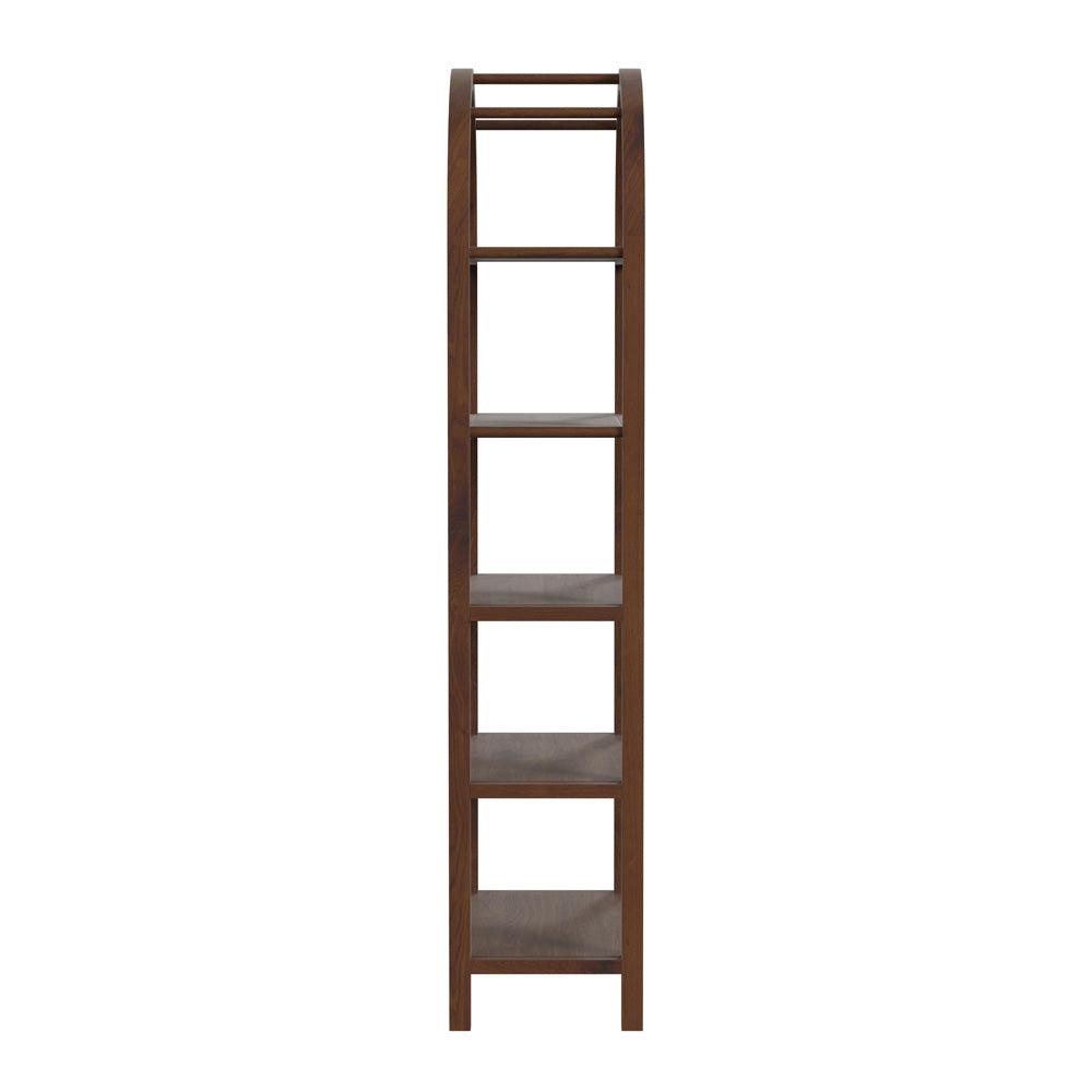 Butler Specialty Company - Hanover 80 in. H x 30 in. W Wood Arched 5 Tier Etagere Bookcase, Medium Brown - 5545188