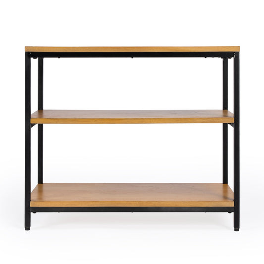 Butler Specialty Company - Hans 30 in. W Wood & Metal 3 Shelf Bookcase, Light Brown - 5558419