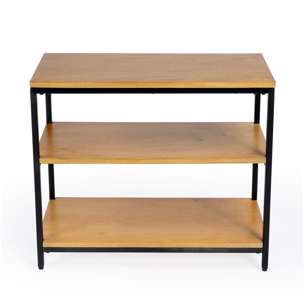 Butler Specialty Company - Hans 30 in. W Wood & Metal 3 Shelf Bookcase, Light Brown - 5558419