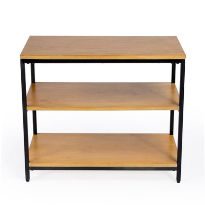 Butler Specialty Company - Hans 30 in. W Wood & Metal 3 Shelf Bookcase, Light Brown - 5558419