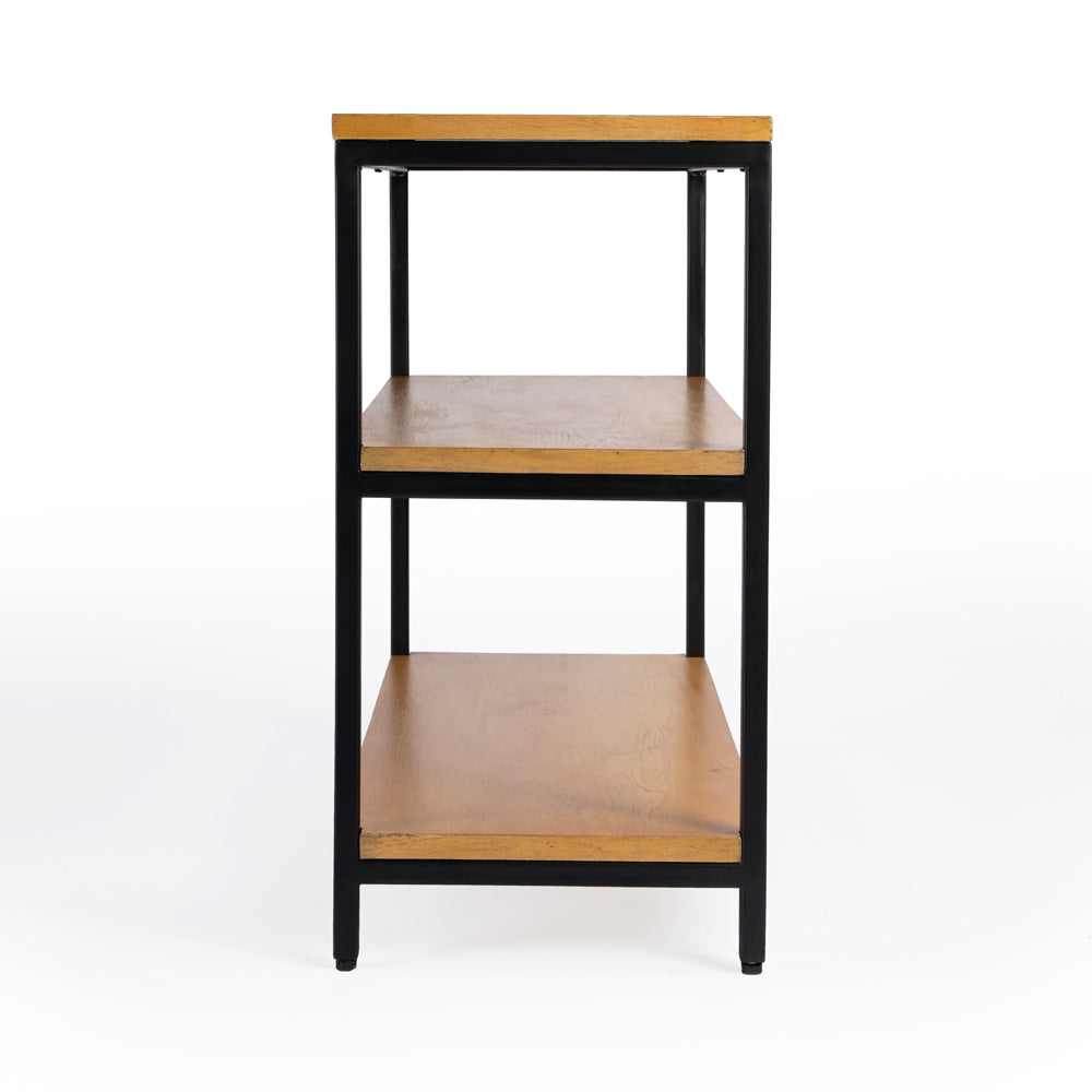 Butler Specialty Company - Hans 30 in. W Wood & Metal 3 Shelf Bookcase, Light Brown - 5558419