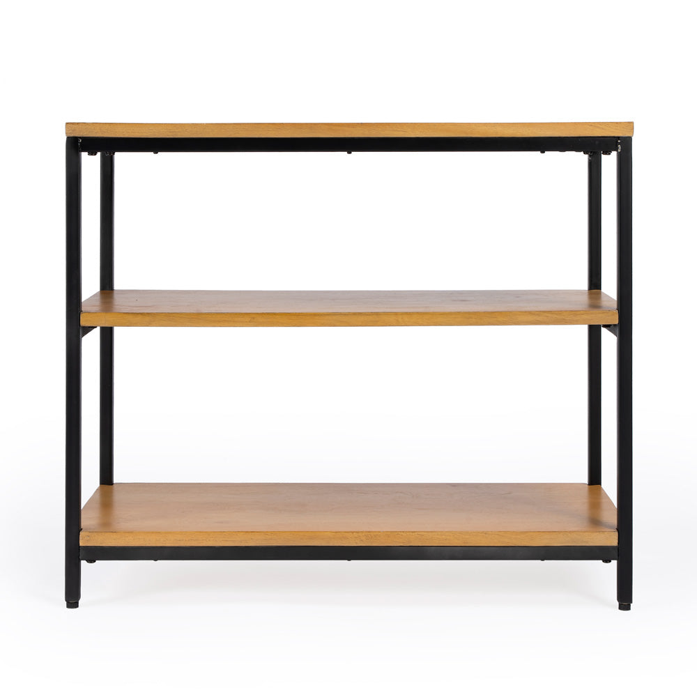Butler Specialty Company - Hans 30 in. W Wood & Metal 3 Shelf Bookcase, Light Brown - 5558419