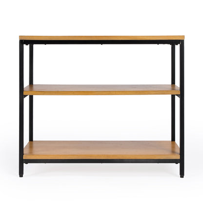 Butler Specialty Company - Hans 30 in. W Wood & Metal 3 Shelf Bookcase, Light Brown - 5558419