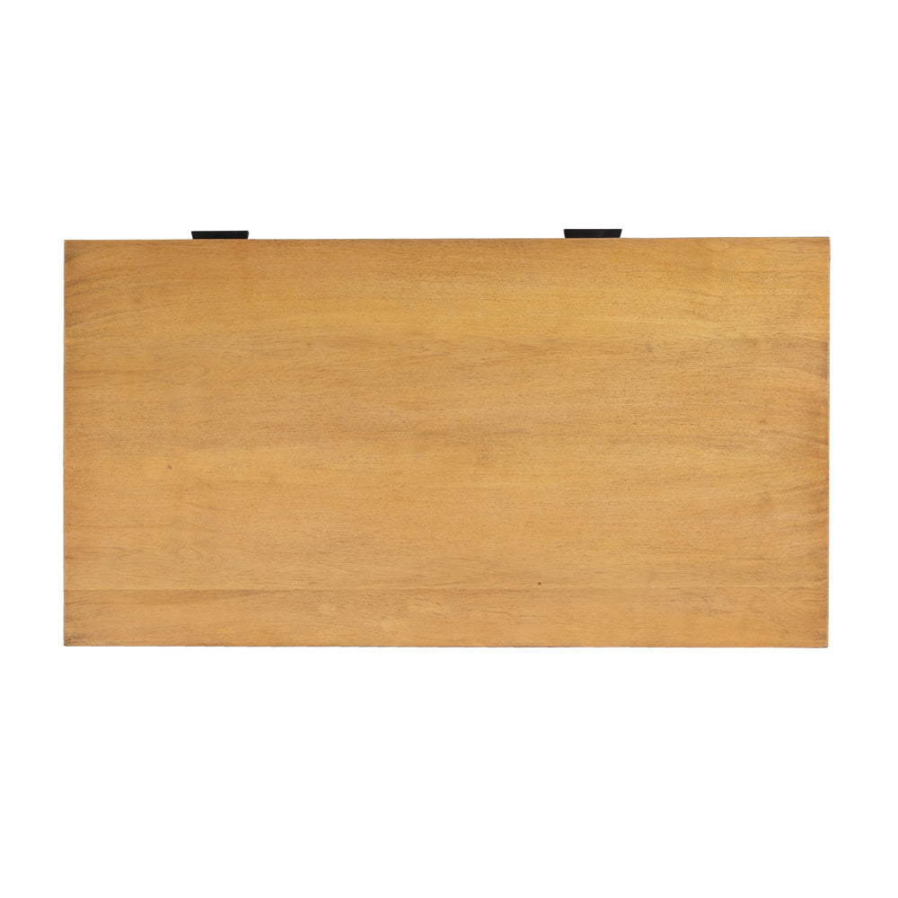 Butler Specialty Company - Hans 38 in. W Rectangular Wood & Metal 2 Drawer Writing Desk, Light Brown - 5553419_CLOSEOUT