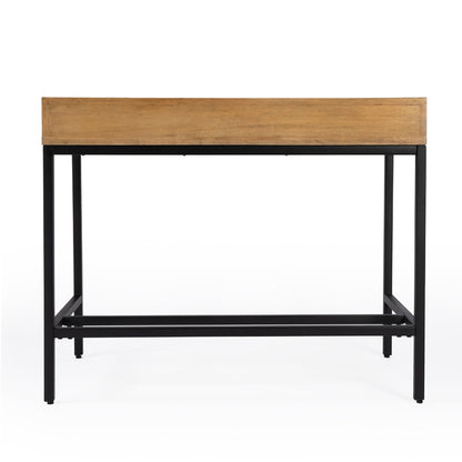 Butler Specialty Company - Hans 38 in. W Rectangular Wood & Metal 2 Drawer Writing Desk, Light Brown - 5553419_CLOSEOUT