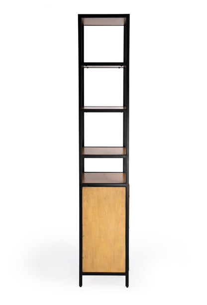 Butler Specialty Company - Hans 84.25 in. H x 17 in. W Wood & Metal Narrow Open Shelving Etagere Bookcase, Light Brown - 5556419