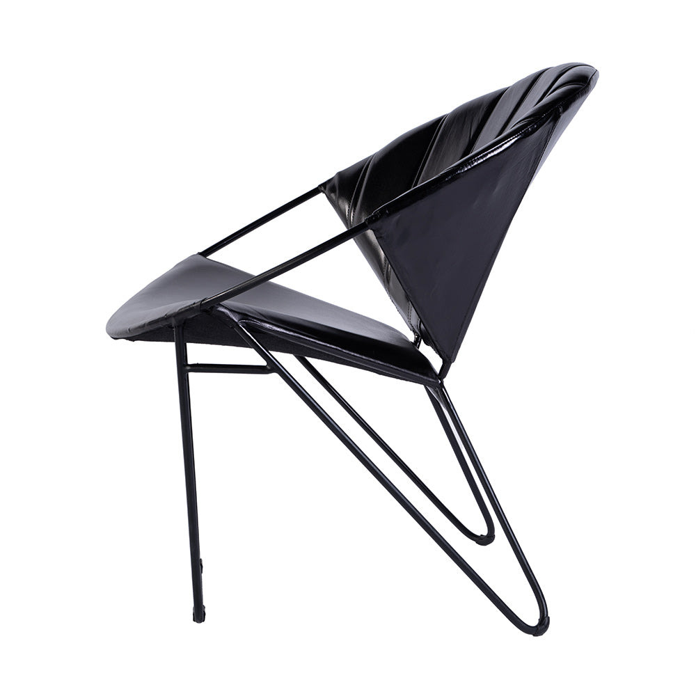 Butler Specialty Company - Harlan 18 in. Seat Height Round Leather and Iron Accent Chair, Black - 5877034 View 3