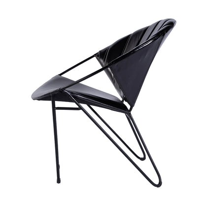 Butler Specialty Company - Harlan 18 in. Seat Height Round Leather and Iron Accent Chair, Black - 5877034 View 3