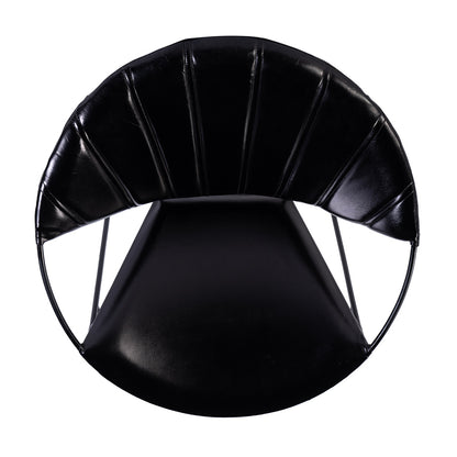 Butler Specialty Company - Harlan 18 in. Seat Height Round Leather and Iron Accent Chair, Black - 5877034 View 4